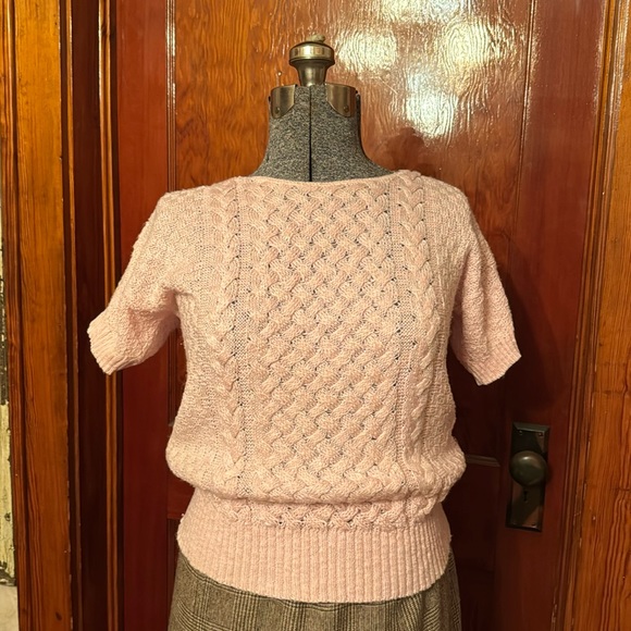 Adorable “Kenneth Too!” Vintage & Lightweight Pink Cable Sweater, size Small - Picture 1 of 5